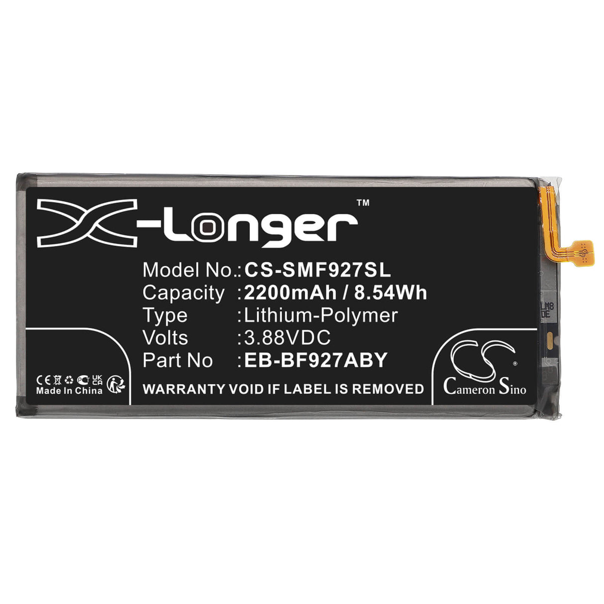 3.88v, Li-polymer, 2200mah, Battery Fits Samsung, Galaxy Z Fold 3 5g, Galaxy Z Fold3, 8.54wh Mobile, SmartPhone Cameron Sino Technology Limited   