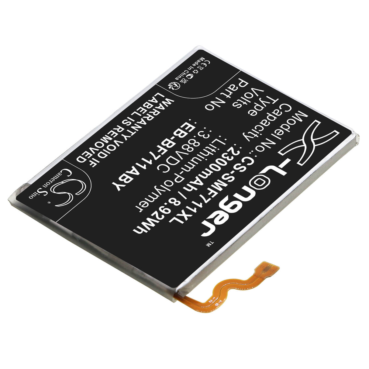 3.88v, Li-polymer, 2300mah, Battery Fits Samsung, Galaxy Z Flip 3, M-f711r4, 8.92wh Mobile, SmartPhone Cameron Sino Technology Limited   