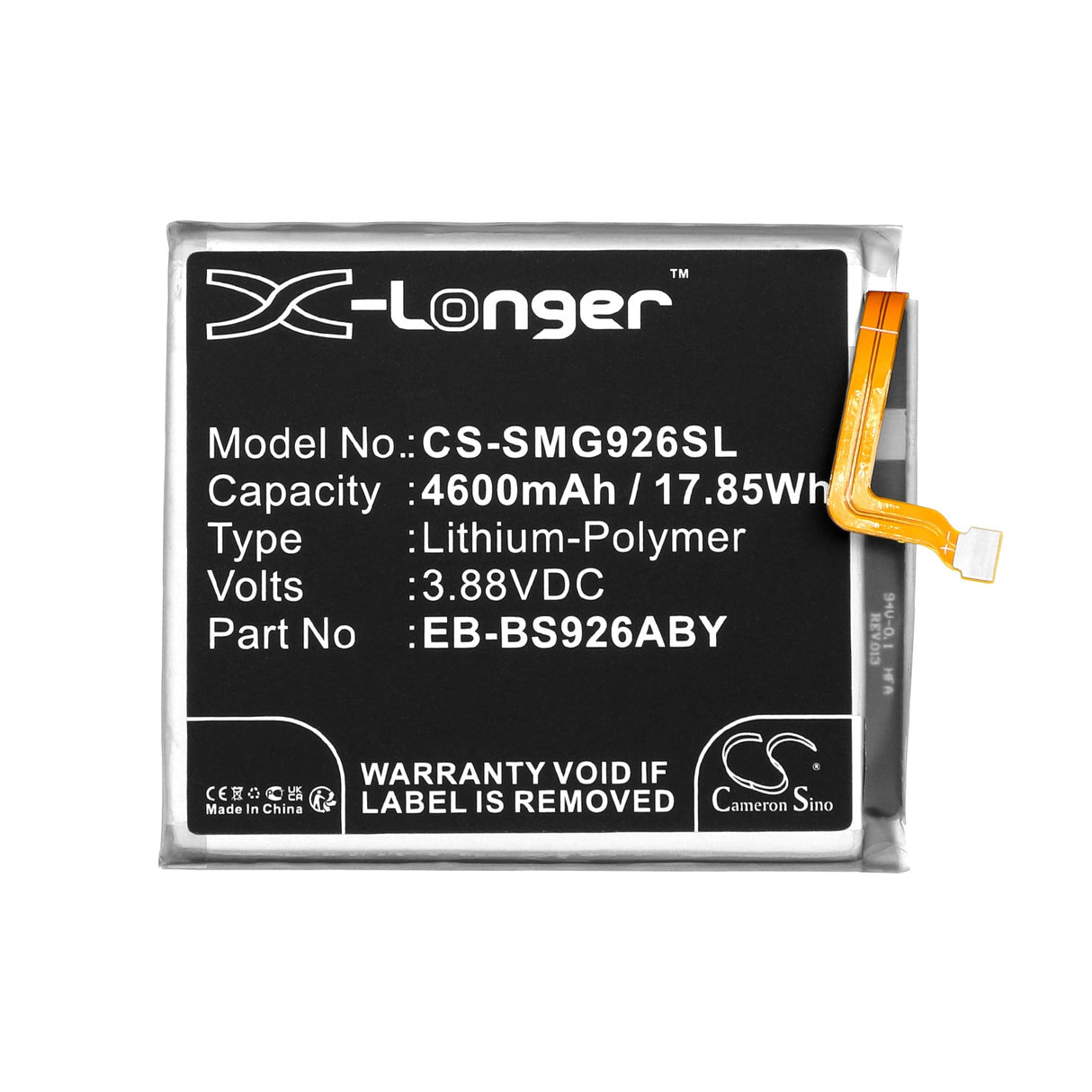 3.88v, Li-polymer, 4600mah, Smartphone battery Fits Samsung Galaxy S24 Plus, Galaxy S24+, 17.85wh Mobile, SmartPhone Cameron Sino Technology Limited   