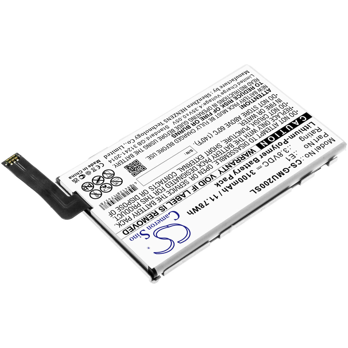 3.8v, 3100mah, Li-polymer Battery Fit's Glocalme, E1, Glmu18a02, U2, 11.78wh Hotspot Cameron Sino Technology Limited   