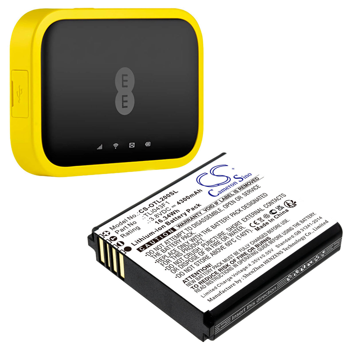 3.8v, Li-ion, 4300mah, Battery Fits Alcatel Linkzone 2, Mw43tm21, 16.34wh Hotspot Cameron Sino Technology Limited   