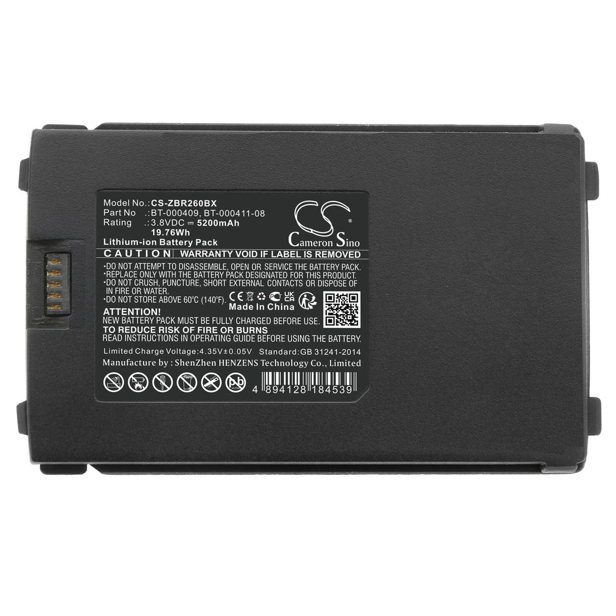 3.8v, Li-ion, 5200mah, Battery Fits Zebra, Tc21, Tc210, 19.76wh Batteries for Electronics Cameron Sino Technology Limited   