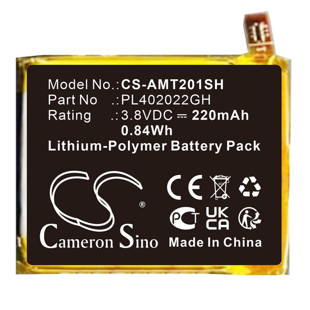 3.8v, Li-polymer, 220mah, Battery Fits Amazfit, A2010, Gts 2 Mini, 0.84wh Smartwatch Cameron Sino Technology Limited   