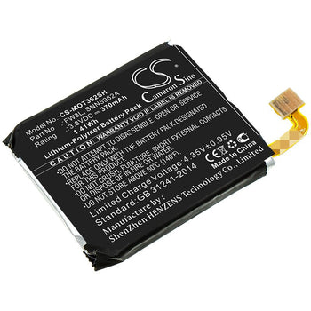 3.8V, Li-Polymer, 370mAh Smartwatch Battery fits Motorola, Moto 360 2nd 2015, 1.41Wh