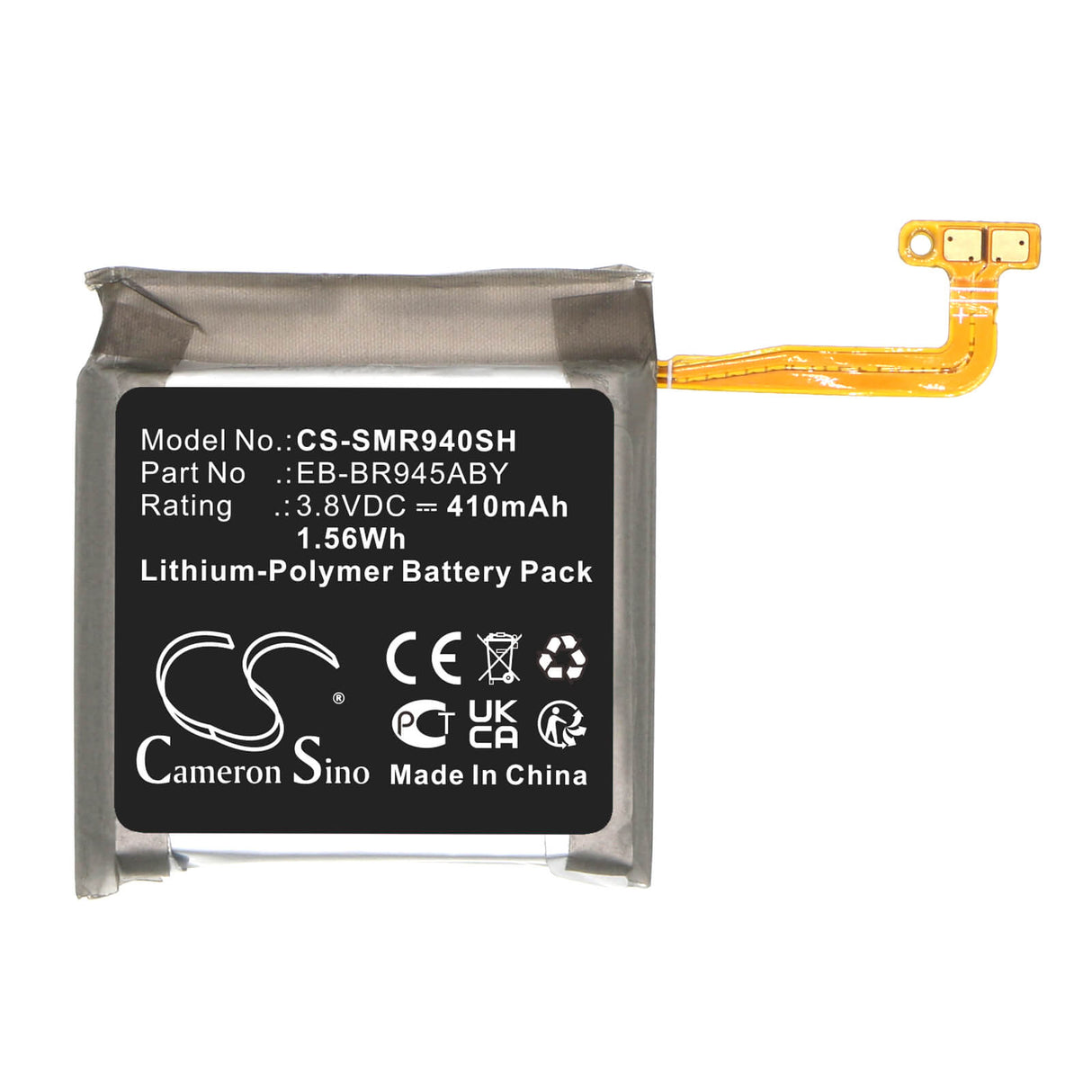 3.8v, Li-polymer, 410mah, Battery Fits Samsung, Galaxy Watch 6 44mm, M-r940, 1.56wh Smartwatch Cameron Sino Technology Limited   