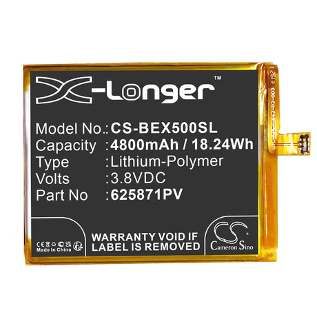 3.8V, Li-Polymer, 4800mAh, Battery fits Bea-fon, X5, X5 Premium, 18.24Wh Mobile, SmartPhone Cameron Sino Technology Limited   