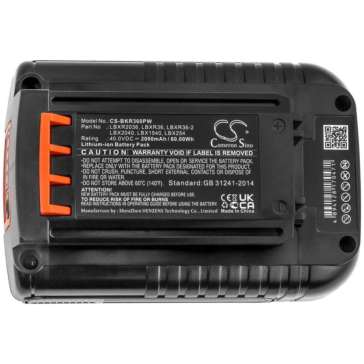 40.0v, Li-ion, 2000mah, Battery Fit's Black & Decker, Cm1640, Cm2040, Cm2043c, 80.00wh Power Tools Cameron Sino Technology Limited (Power Tools)   