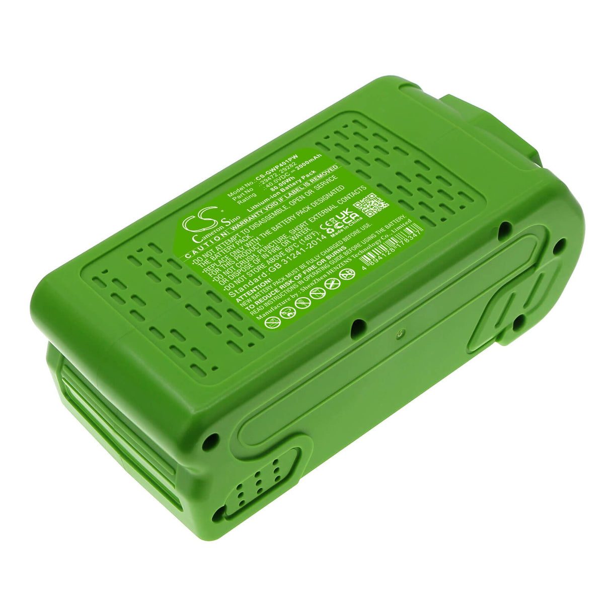 40.0v, Li-ion, 2000mah, Battery Fits Greenworks, 20202, 20292, 80.00wh Power Tools Cameron Sino Technology Limited (Power Tools)   