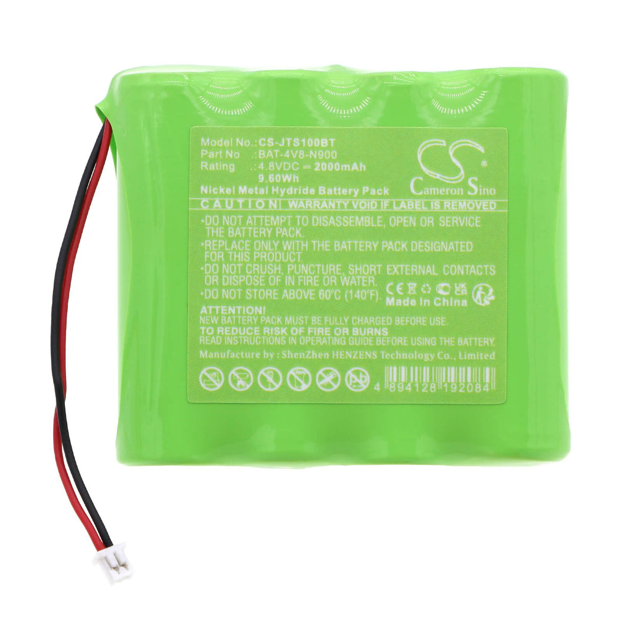 4.8v, Ni-mh, 2000mah, Alarm Battery Fits Jablotron, Ja-100 Signal Repeater, 9.60wh Alarm System Cameron Sino Technology Limited   