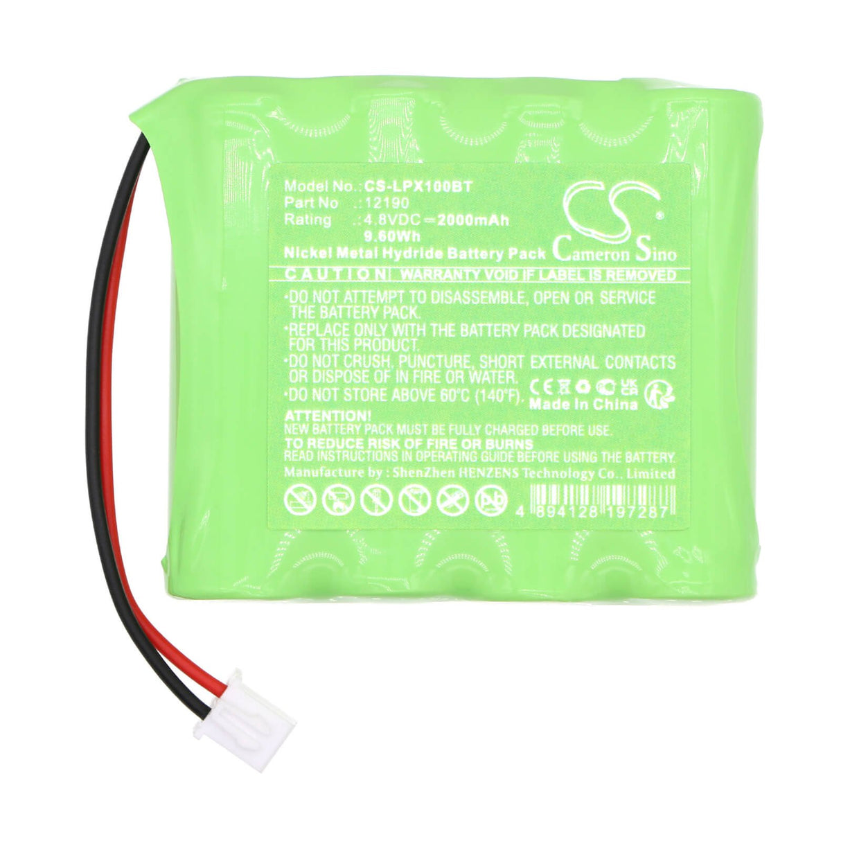 4.8v, Ni-mh, 2000mah, Alarm Battery Fits Lupus, Xt1 Plus, 9.60wh Alarm System Cameron Sino Technology Limited   