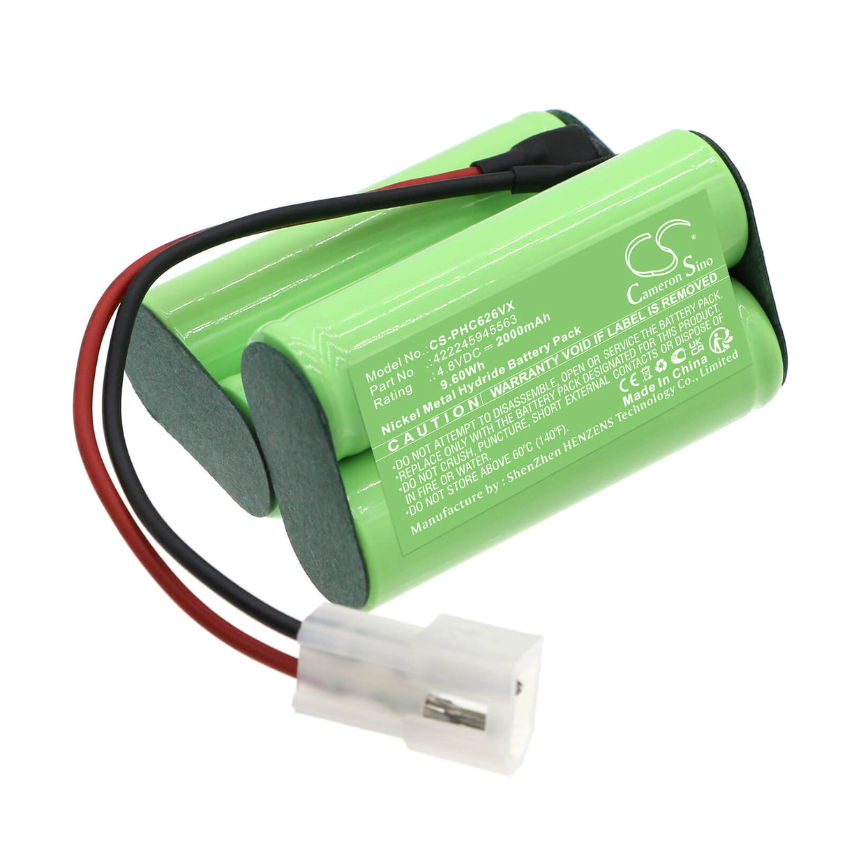 4.8v, Ni-mh, 2000mah, Battery Fits Philips, Fc6126/01, 9.60wh Vacuum Cameron Sino Technology Limited   