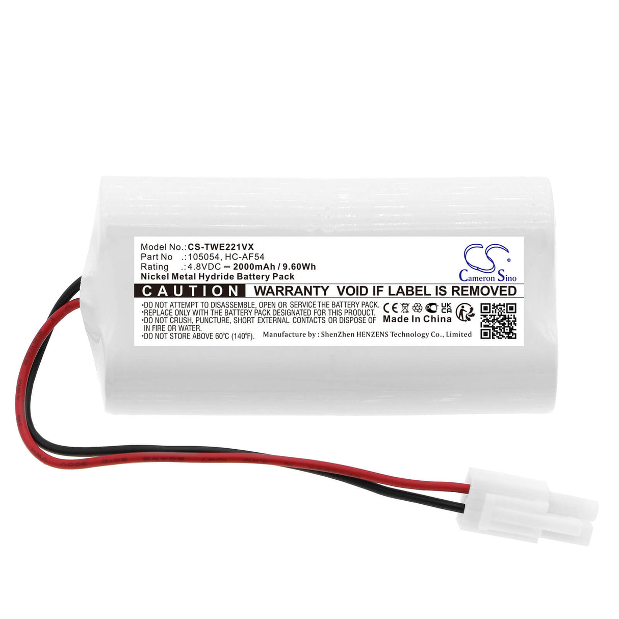 4.8v, Ni-mh, 2000mah, Battery Fits Twinbird, Hc-e221, Hc-e221bl, 9.60wh Vacuum Cameron Sino Technology Limited   