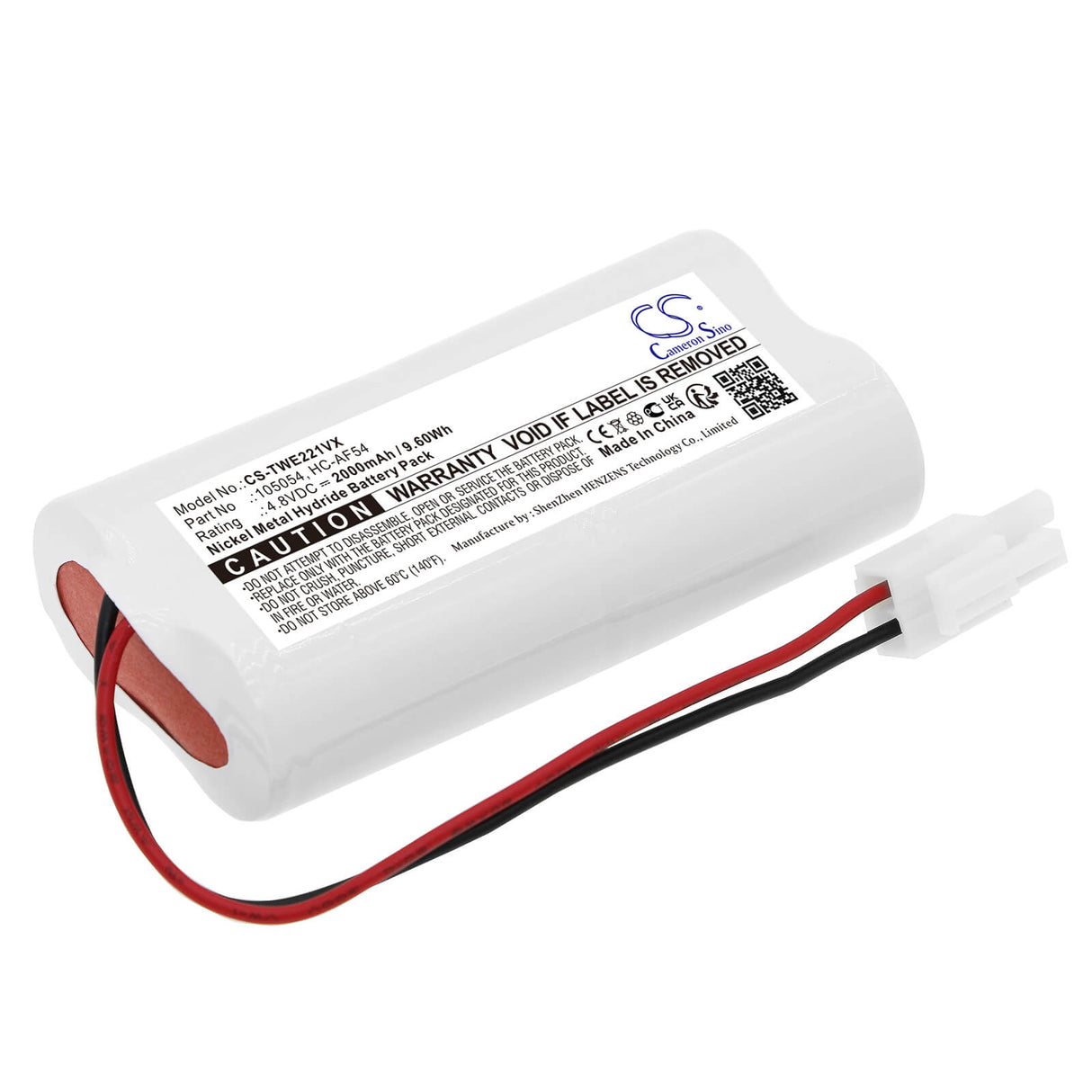 4.8v, Ni-mh, 2000mah, Battery Fits Twinbird, Hc-e221, Hc-e221bl, 9.60wh Vacuum Cameron Sino Technology Limited   