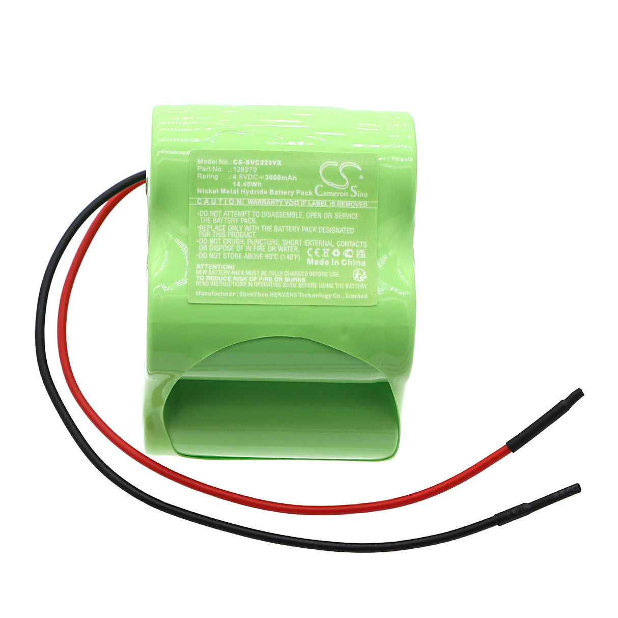 4.8V, Ni-MH, 3000mAh, Battery fits Sencor, Svc-220, Svc-220bl, 14.40Wh Vacuum Cameron Sino Technology Limited   