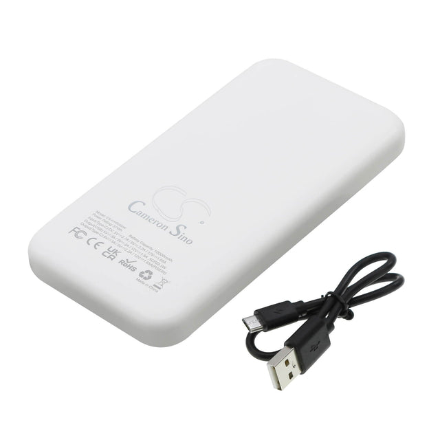 5.0v, Li-polymer, 10000mah, Battery Fits Cameron Sino White Power Bank 10000mah, 50.00wh Power Bank Cameron Sino Technology Limited   