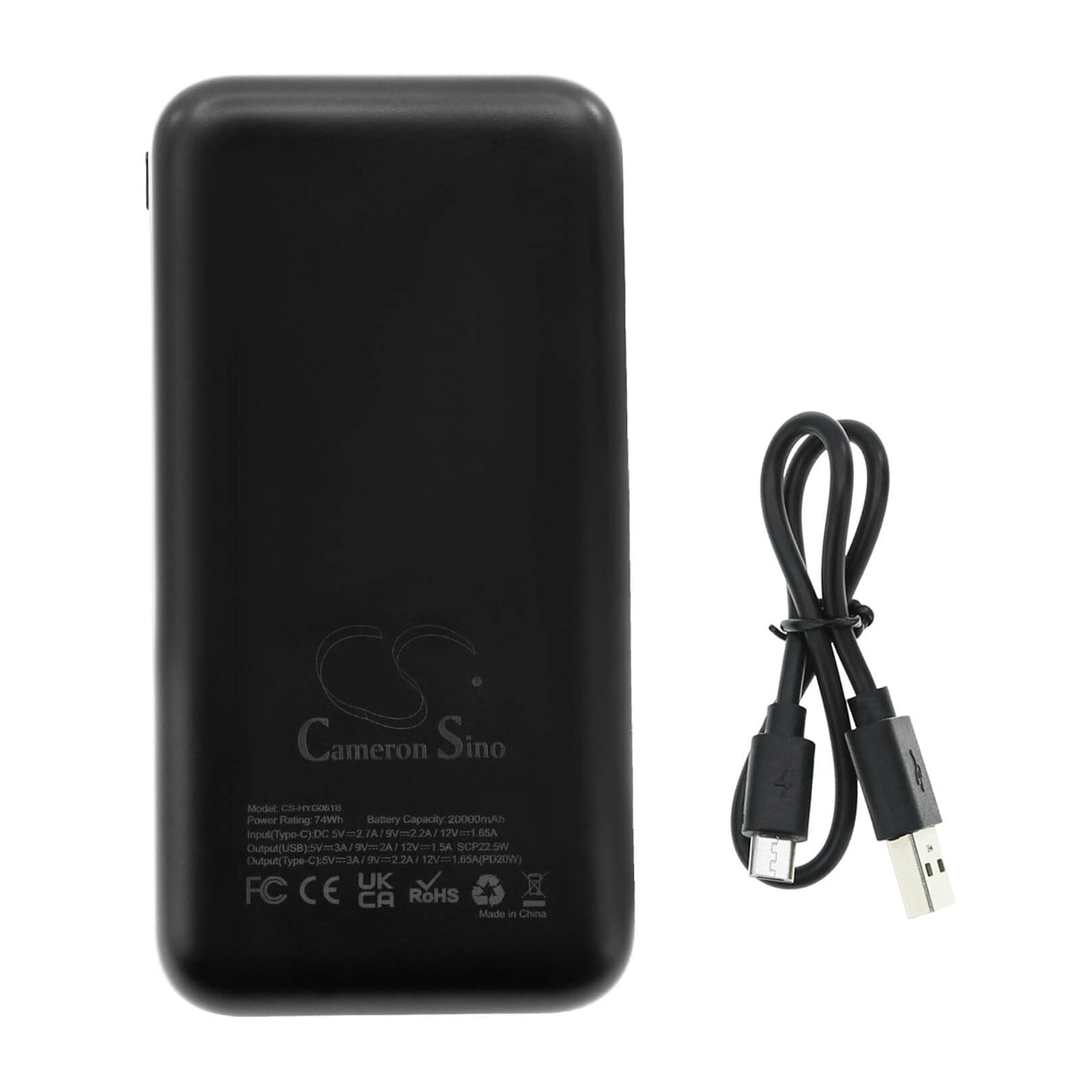 5.0v, Li-polymer, 20000mah, Battery Fits Cameron Sino Black Power Bank 20000mah, 100.00wh Power Bank Cameron Sino Technology Limited   