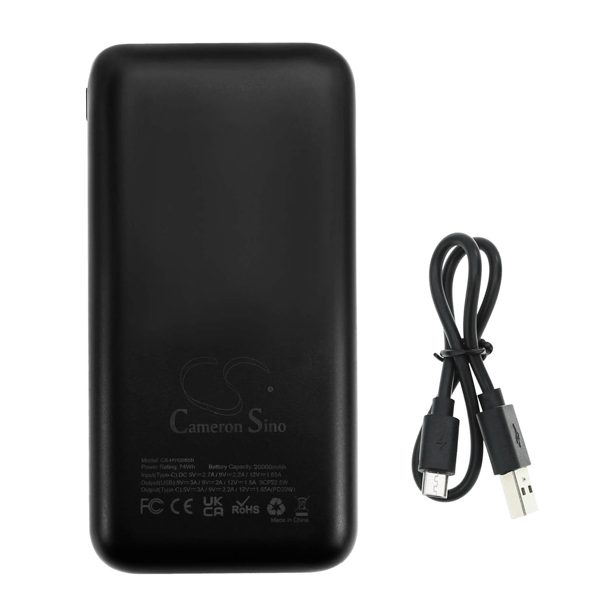 5.0v, Li-polymer, 20000mah, Battery Fits Cameron Sino Black Power Bank 20000mah, 100.00wh Power Bank Cameron Sino Technology Limited   