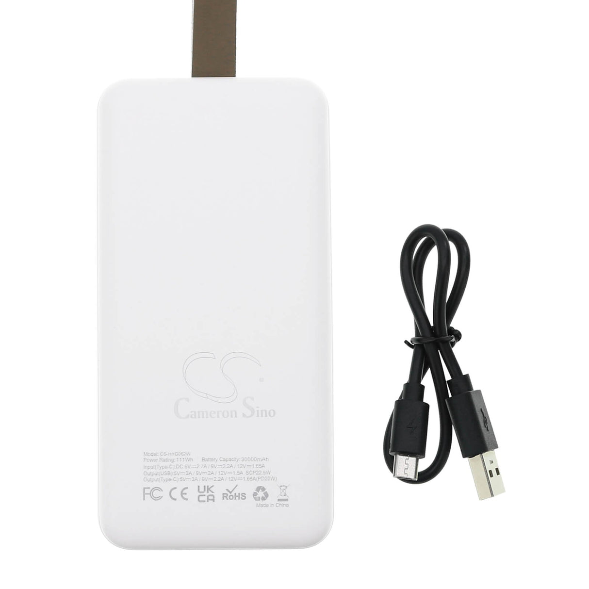 5.0v, Li-polymer, 30000mah, Battery Fits Cameron Sino White Power Bank 30000mah, 150.00wh Power Bank Cameron Sino Technology Limited   