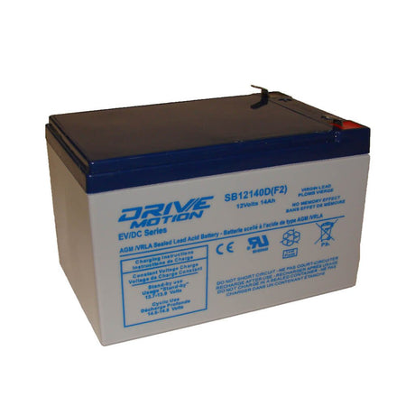 6-dzm-12 - 12 Volt 14ah Deep Cycle Scooter Battery F2 Terminal Battery By Use DriveMotion   
