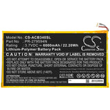 6 Pin Battery For Acer, Iconia One 10 B3-a40 3.7v, 6000mah - 22.20wh Tablet Cameron Sino Technology Limited   