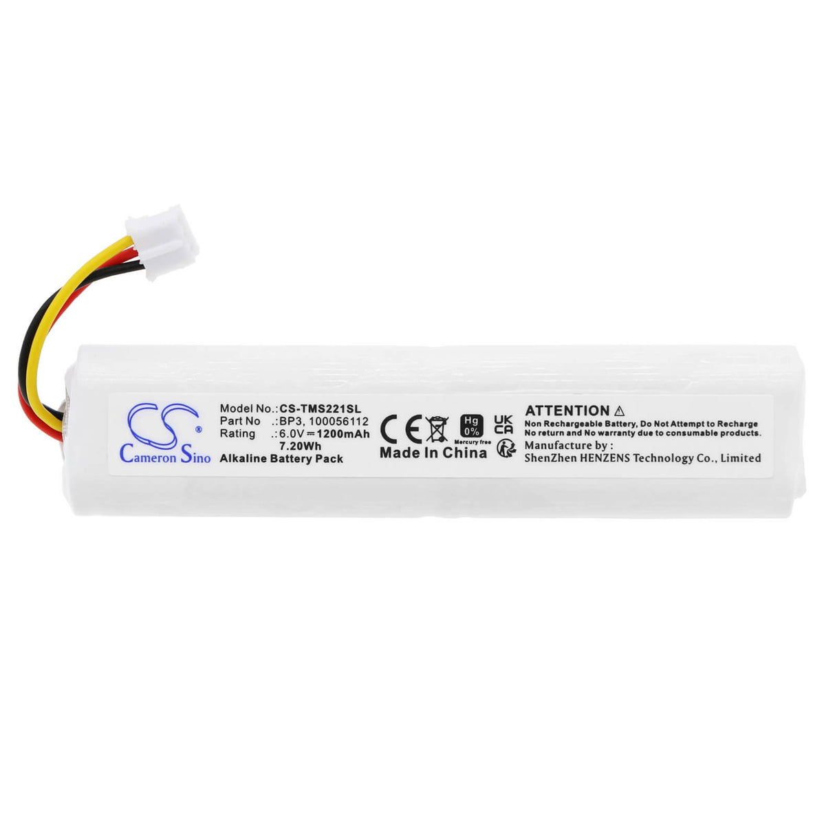 6.0v, Alkaline, 1200mah , Alarm Battery Fits Telenot Akg233, Dss2, Ms 221, 7.20wh Alarm System Cameron Sino Technology Limited   