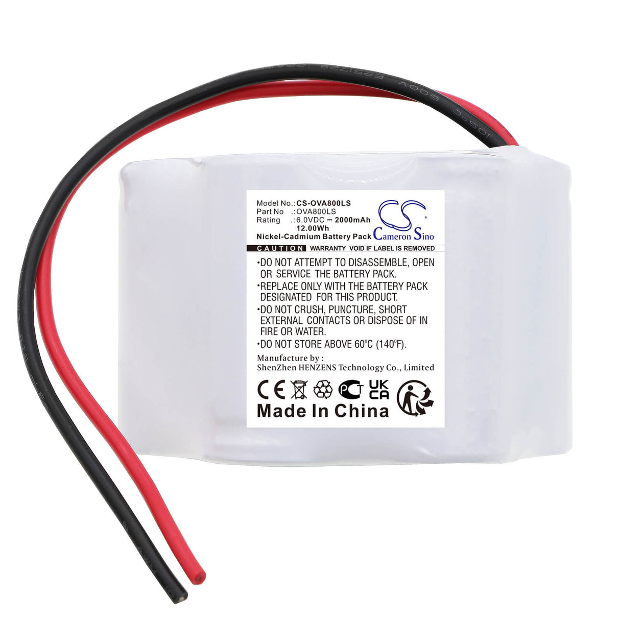 6.0v, Ni-cd, 2000mah, Battery Fits Cameron Sino, Mgn9006, 800092, 12.00wh Emergency Lighting Cameron Sino Technology Limited   