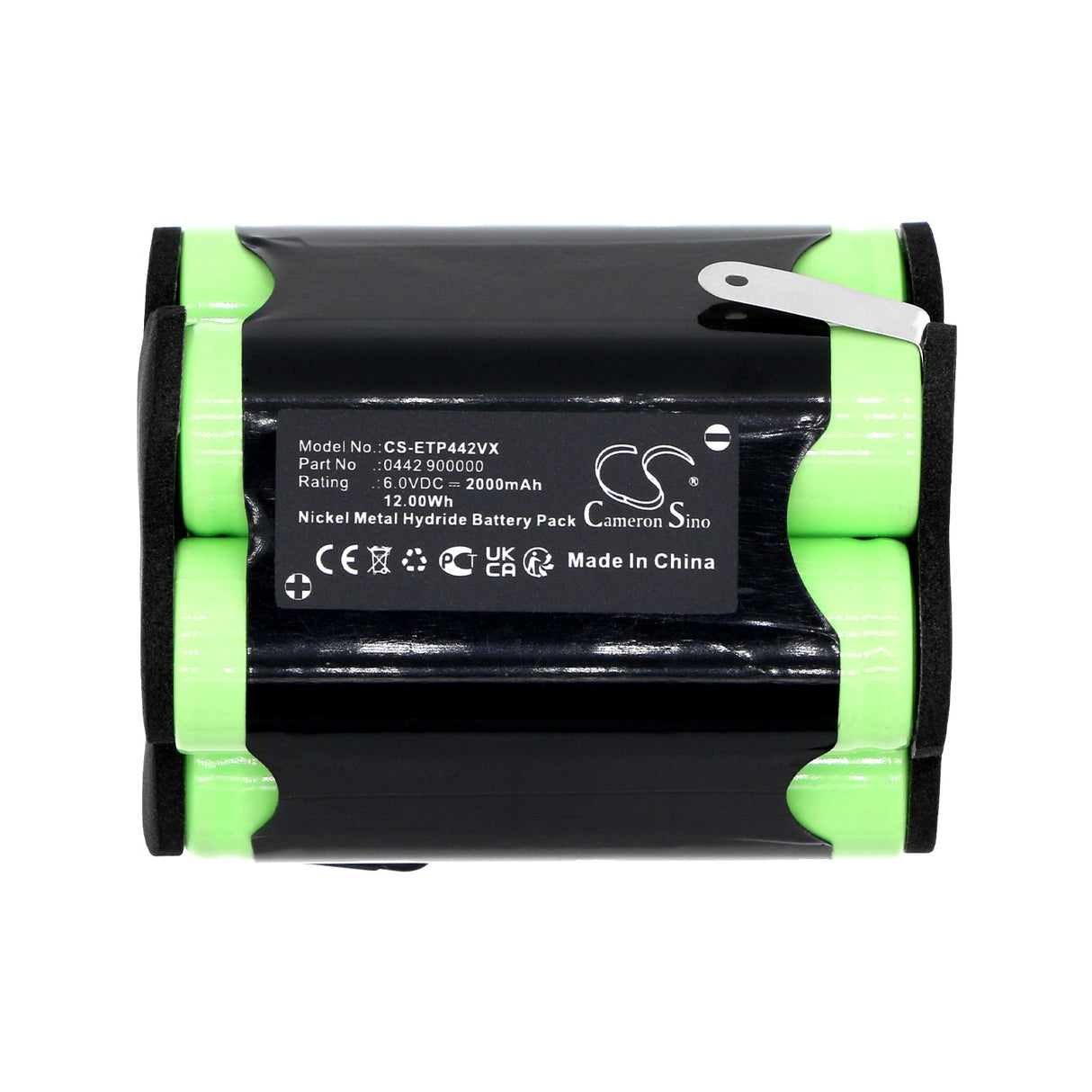 6.0V, Ni-MH, 2000mAh, Battery fits Eta, 0442 Verto, 12.00Wh Vacuum Cameron Sino Technology Limited   