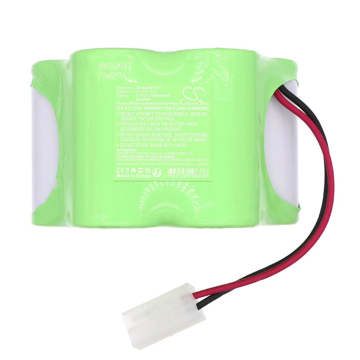 6.0V, Ni-MH, 5000mAh, Battery fits Rzb Leuchten, Ehss, 30.00Wh Flashlight Cameron Sino Technology Limited   