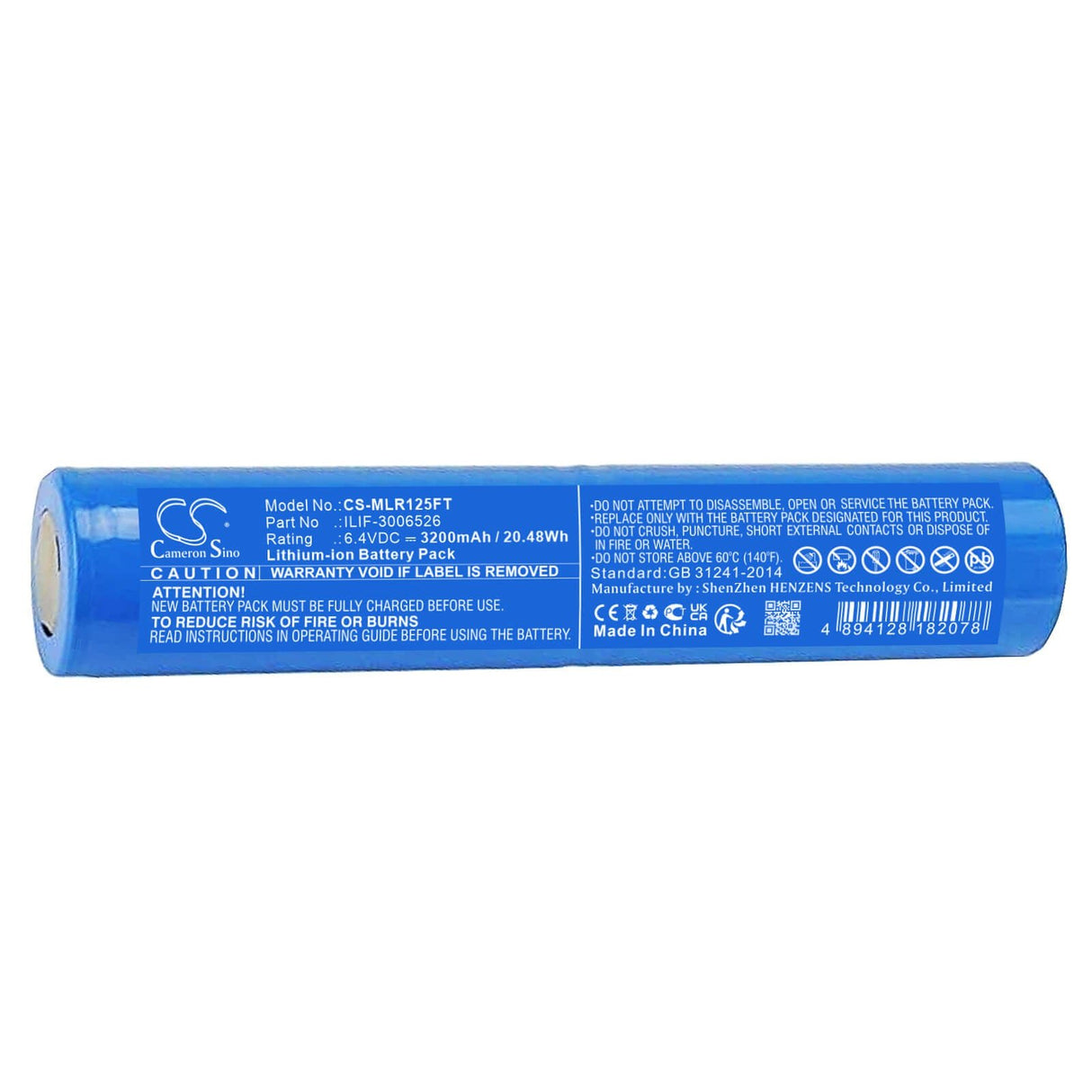 6.4v, Li-ion, 3200mah, Battery Fits Maglite Ml125, Ml150lr, Ml150lrx, 20.48wh Flashlight Cameron Sino Technology Limited   