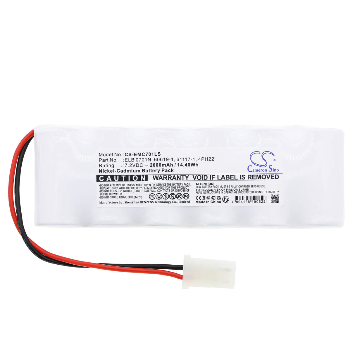 7.2v, Ni-cd, 2000mah , Battery Fits Lithonia Lv S W R 120/277 Eln Um, 14.40wh Emergency Lighting Cameron Sino Technology Limited   