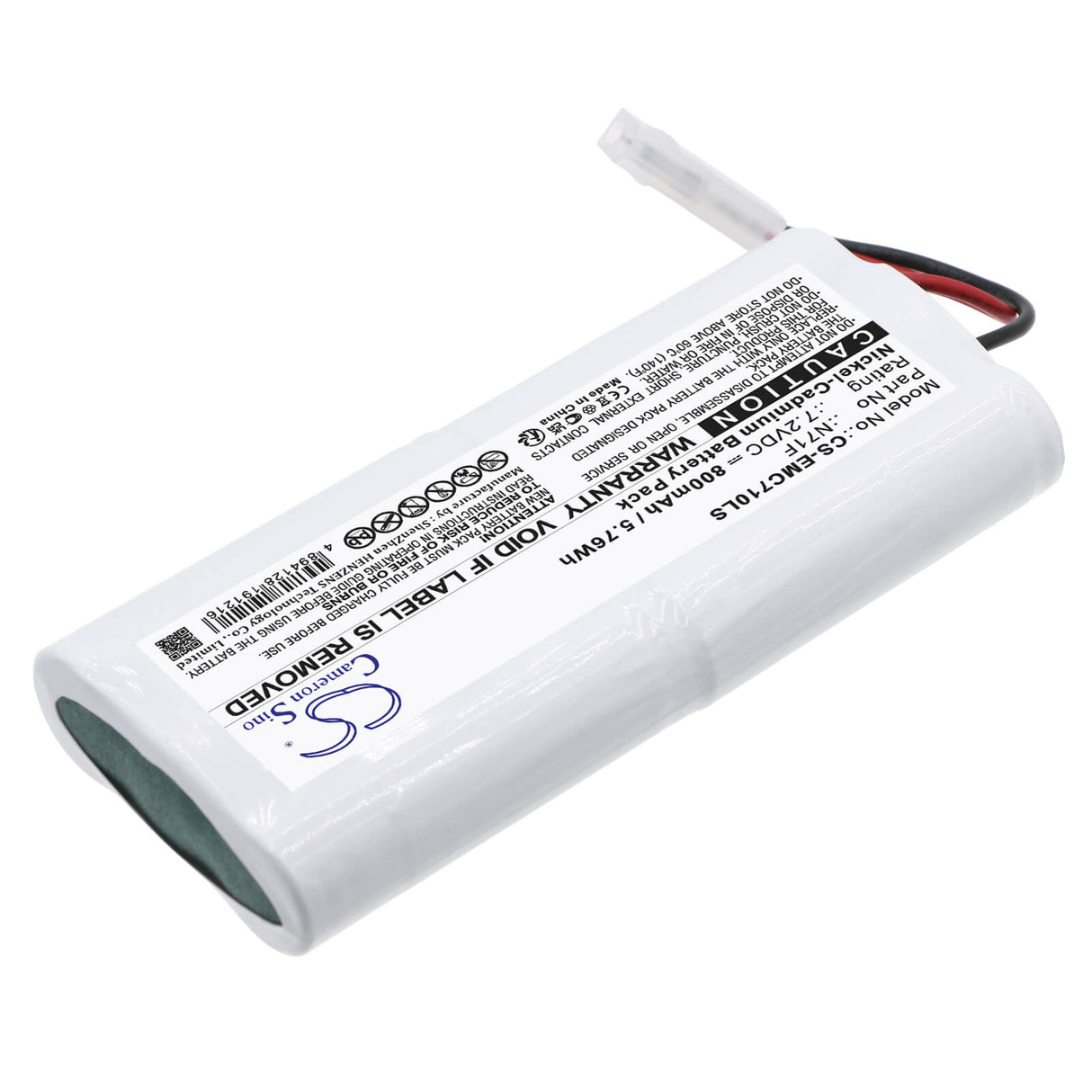 7.2v, Ni-cd, 800mah, Emergency light battery Fits Big Beam, Echl1rww, Echl2rww, 5.76wh Emergency Lighting Cameron Sino Technology Limited   