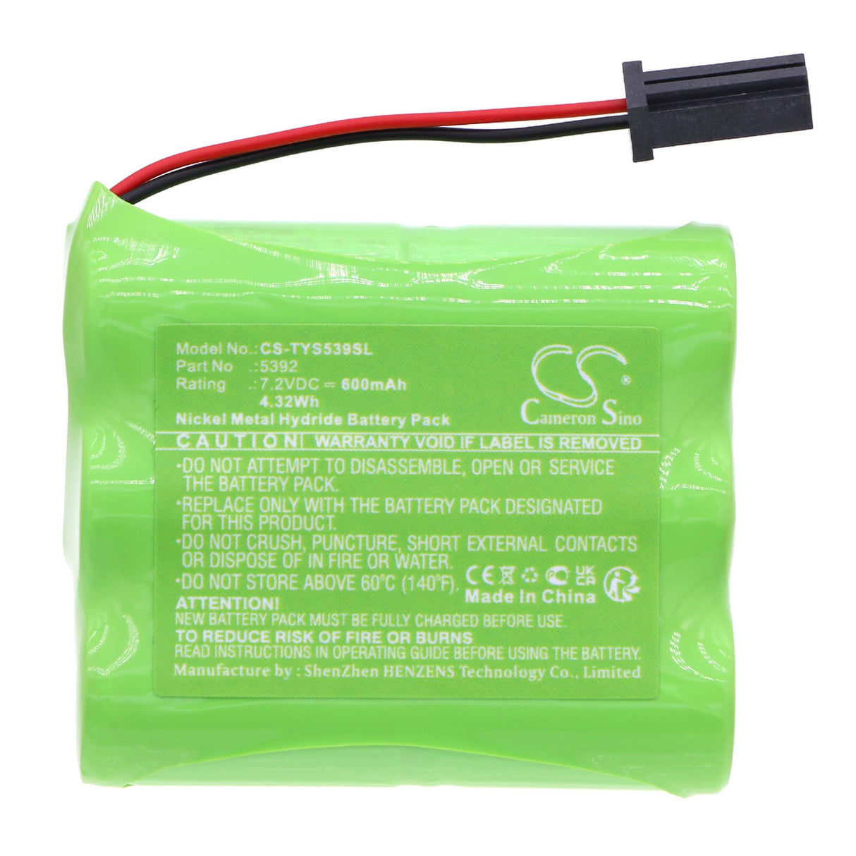 7.2v, Ni-mh, 600mah, Battery Fits Toyota, 08192-44810, 08192-44811, 4.32wh Siren Alarm Cameron Sino Technology Limited   