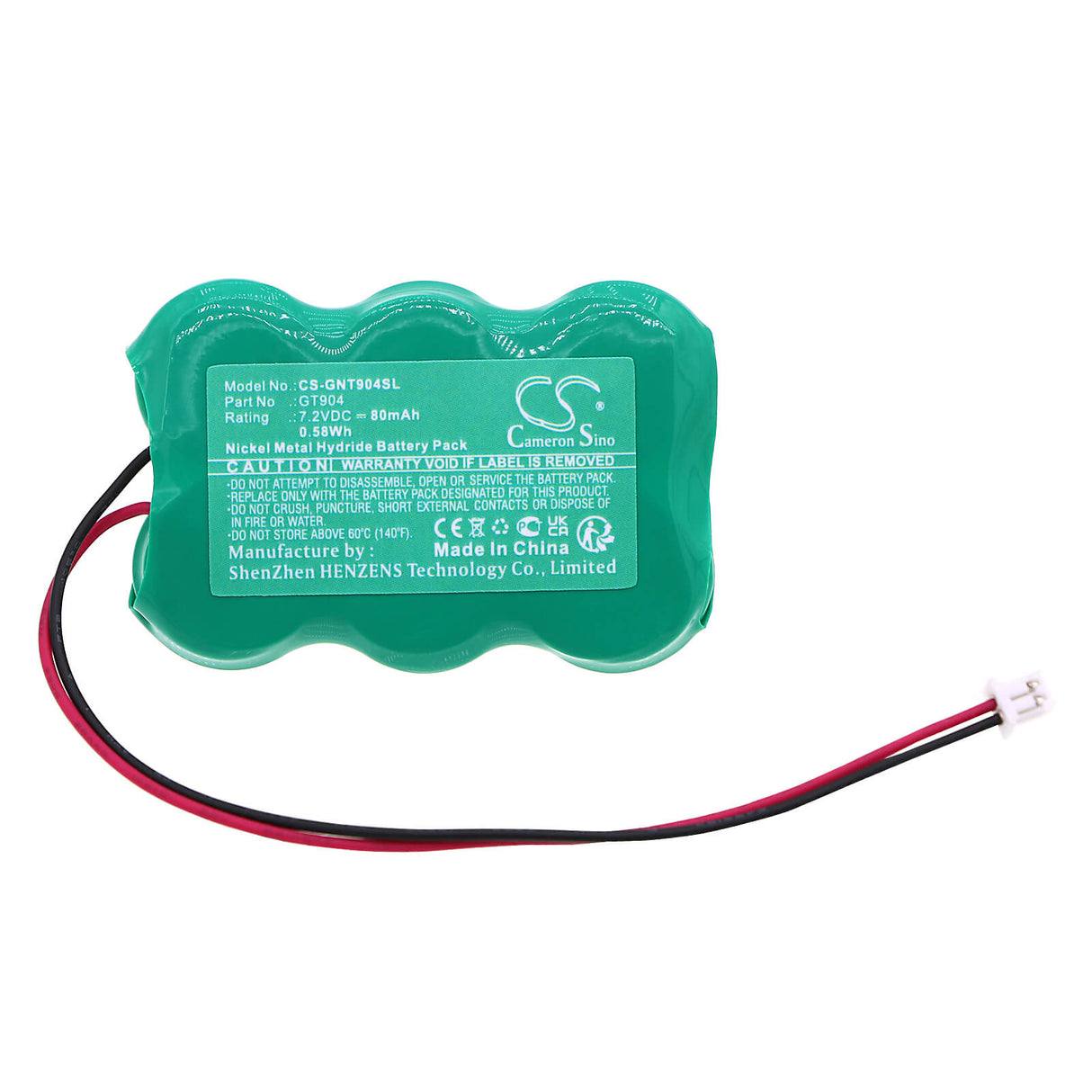 7.2v, Ni-mh, 80mah, Battery Fits Getronic, 944 Siren, 945 Siren, 0.58wh Siren Alarm Cameron Sino Technology Limited   