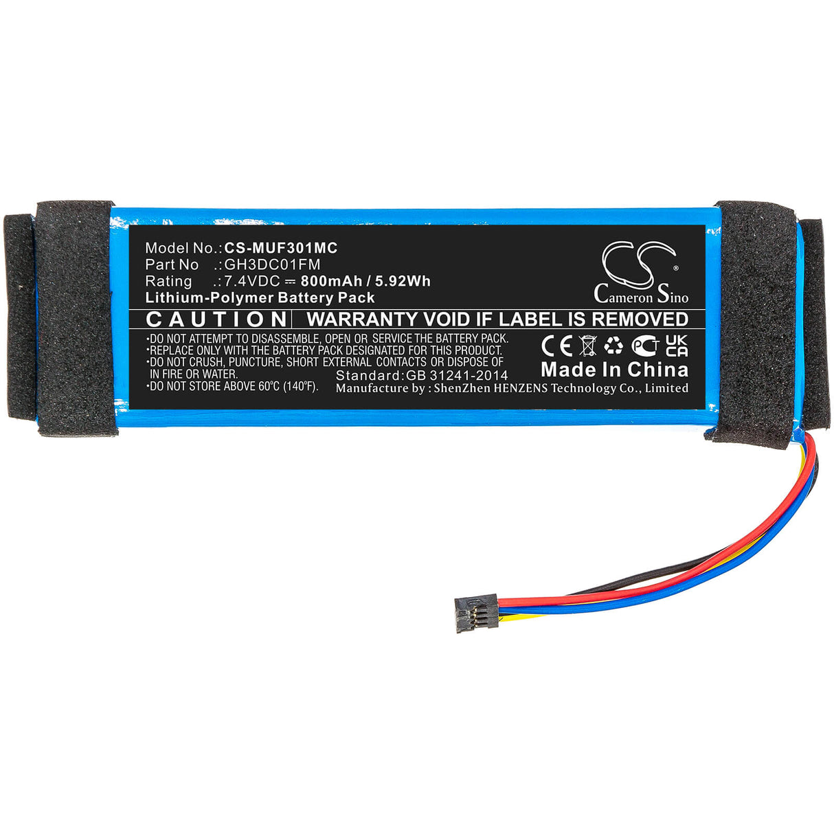 7.4v, 800mah, Li-polymer Battery Fit's Xiaomi, Fimi Palm, 5.92wh Camera Cameron Sino Technology Limited   