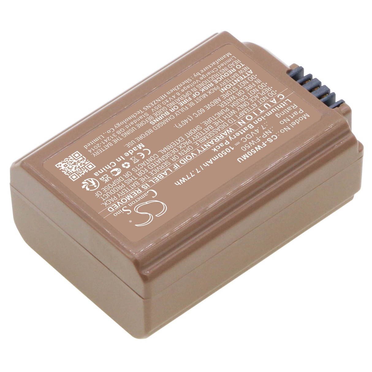 7.4v, Li-ion, 1050mah, Battery Fits Sony Alpha 33, Alpha 5000, Alpha 5100, 7.77wh Camera Cameron Sino Technology Limited   