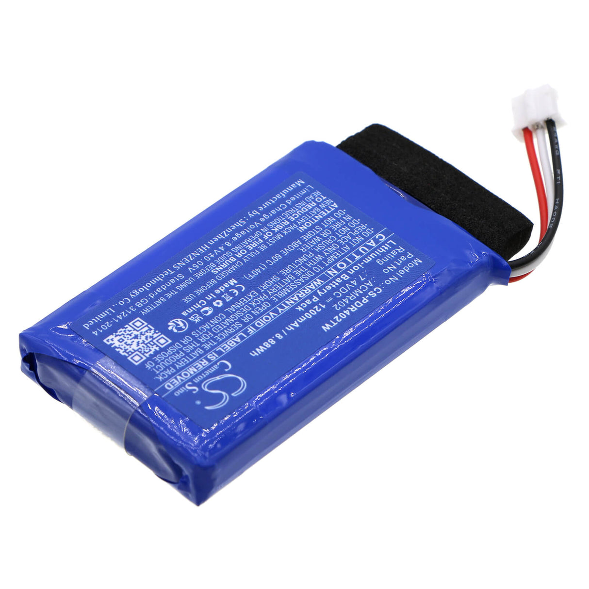 7.4v, Li-ion, 1200mah, Battery Fits President, Randy 3, Randy Iii, 8.88wh Two-Way Radio Cameron Sino Technology Limited   