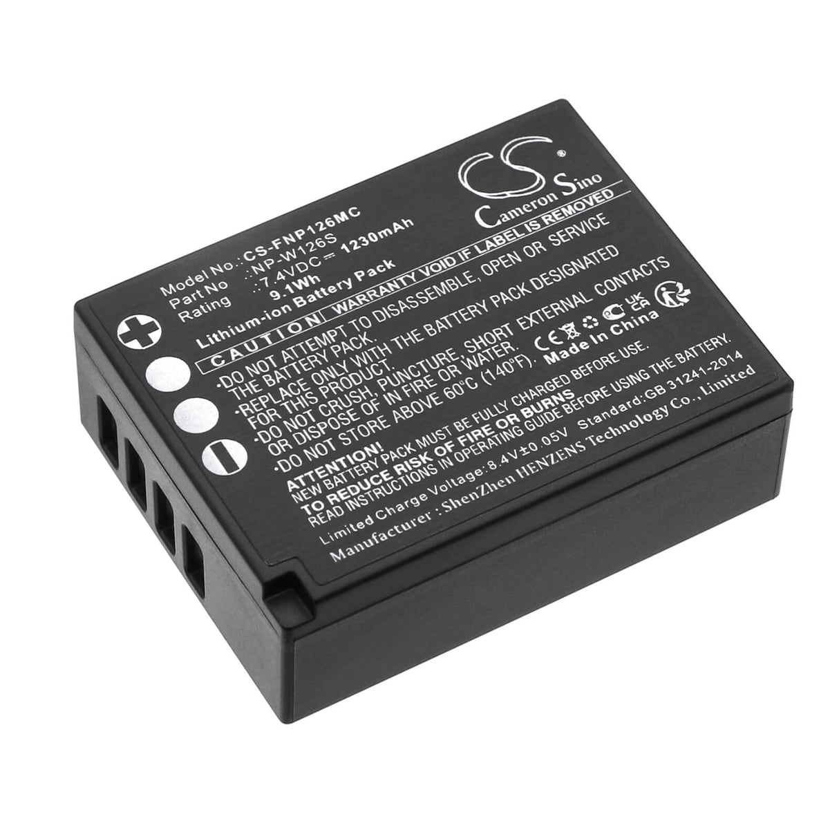 7.4v, Li-ion, 1230mah, Camera battery Fits Fujifilm Finepix Hs30, Finepix Hs30exr, 9.1wh Camera Cameron Sino Technology Limited   