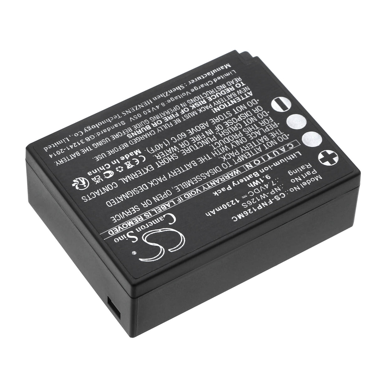 7.4v, Li-ion, 1230mah, Camera battery Fits Fujifilm Finepix Hs30, Finepix Hs30exr, 9.1wh Camera Cameron Sino Technology Limited   