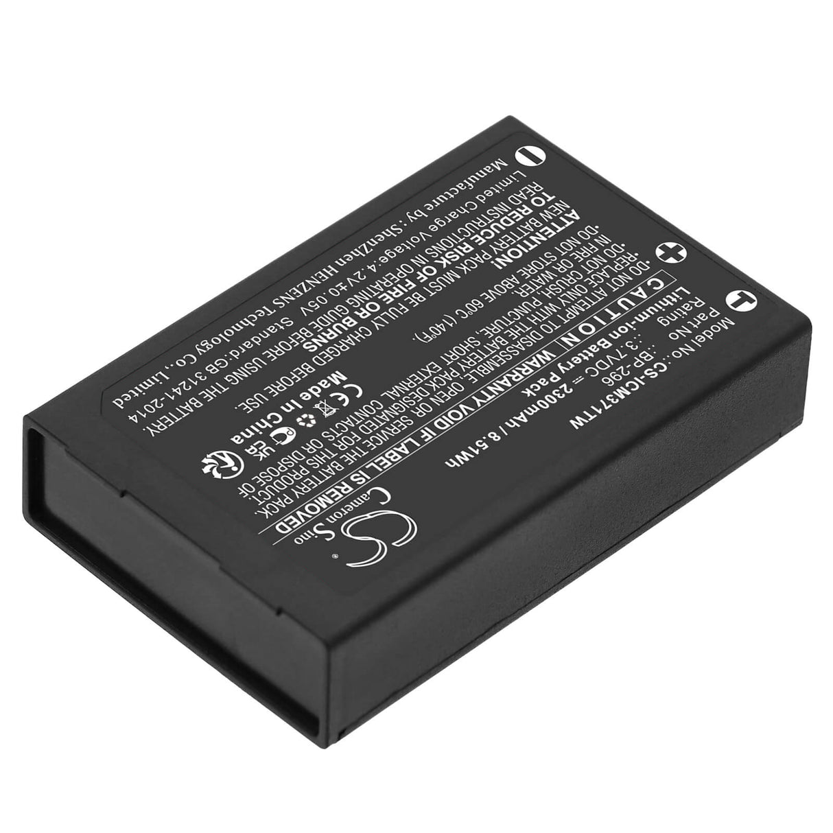 7.4v, Li-ion, 2300mah , Battery Fits Icom Ic-m37, Ic-m37e, 17.02wh Two-Way Radio Cameron Sino Technology Limited   