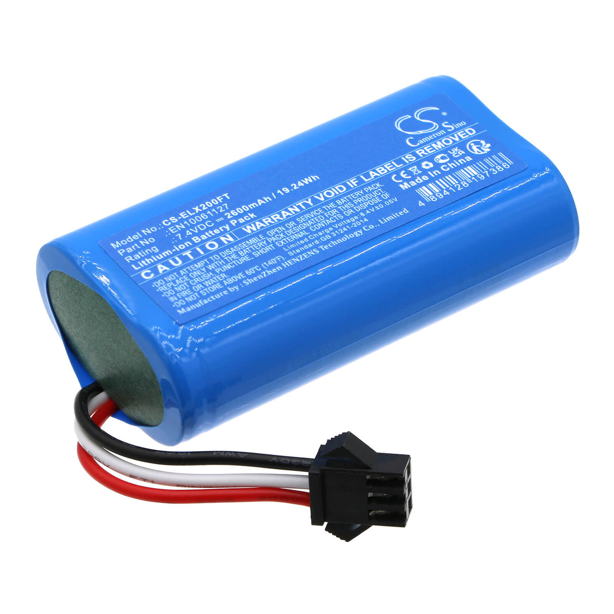 7.4v, Li-ion, 2600mah, Battery Fits Esylux, Slp-2, 19.24wh Flashlight Cameron Sino Technology Limited   