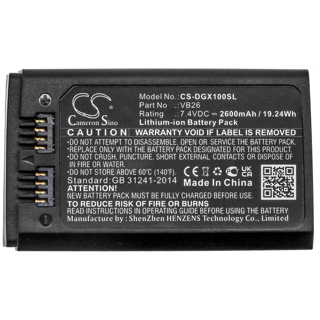 7.4v, Li-ion, 2600mah, Battery Fit's Godox, V1, 19.24wh Strobe Lighting Cameron Sino Technology Limited   