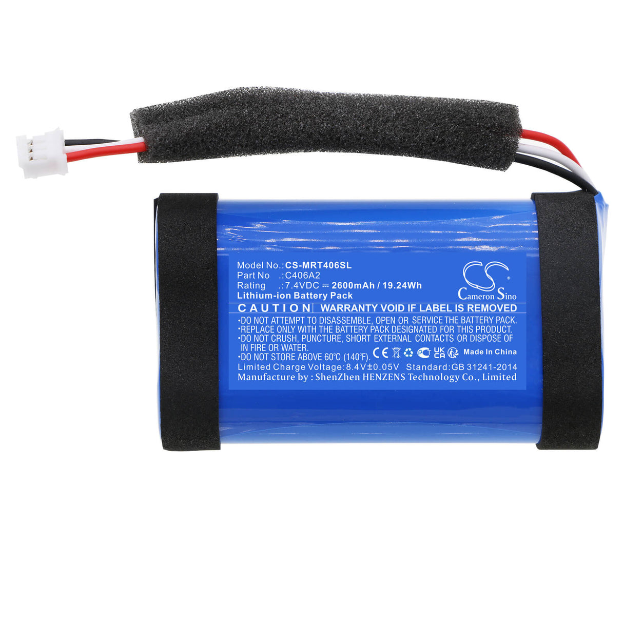 7.4v, Li-ion, 2600mah, Battery Fits Marshall, 1001908, 1005696, 19.24wh Speaker Cameron Sino Technology Limited   