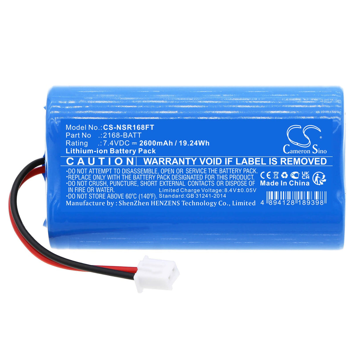 7.4v, Li-ion, 2600mah, Battery Fits Nightstick, Nsr-2168, 19.24wh Flashlight Cameron Sino Technology Limited   