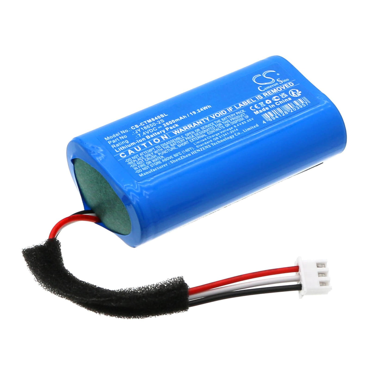 7.4v, Li-ion, 2600mah, Speaker battery Fits Creative Mf8405, Muvo Go, 19.24wh Speaker Cameron Sino Technology Limited   