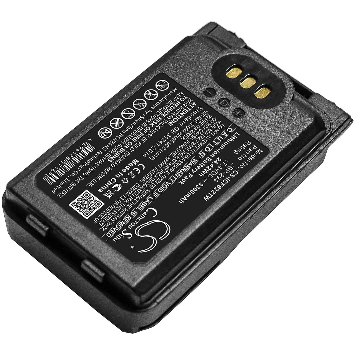 7.4v, Li-ion, 3300mah, Battery Fit's Icom, Ic-f52d, Ic-f62d, Ic-m85, 24.42wh Two-Way Radio Cameron Sino Technology Limited   