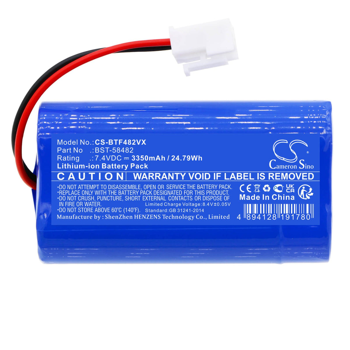 7.4v, Li-ion, 3350mah, Battery Fits Bestway, Aquatronix, Flowclear, 24.79wh Vacuum Cameron Sino Technology Limited   