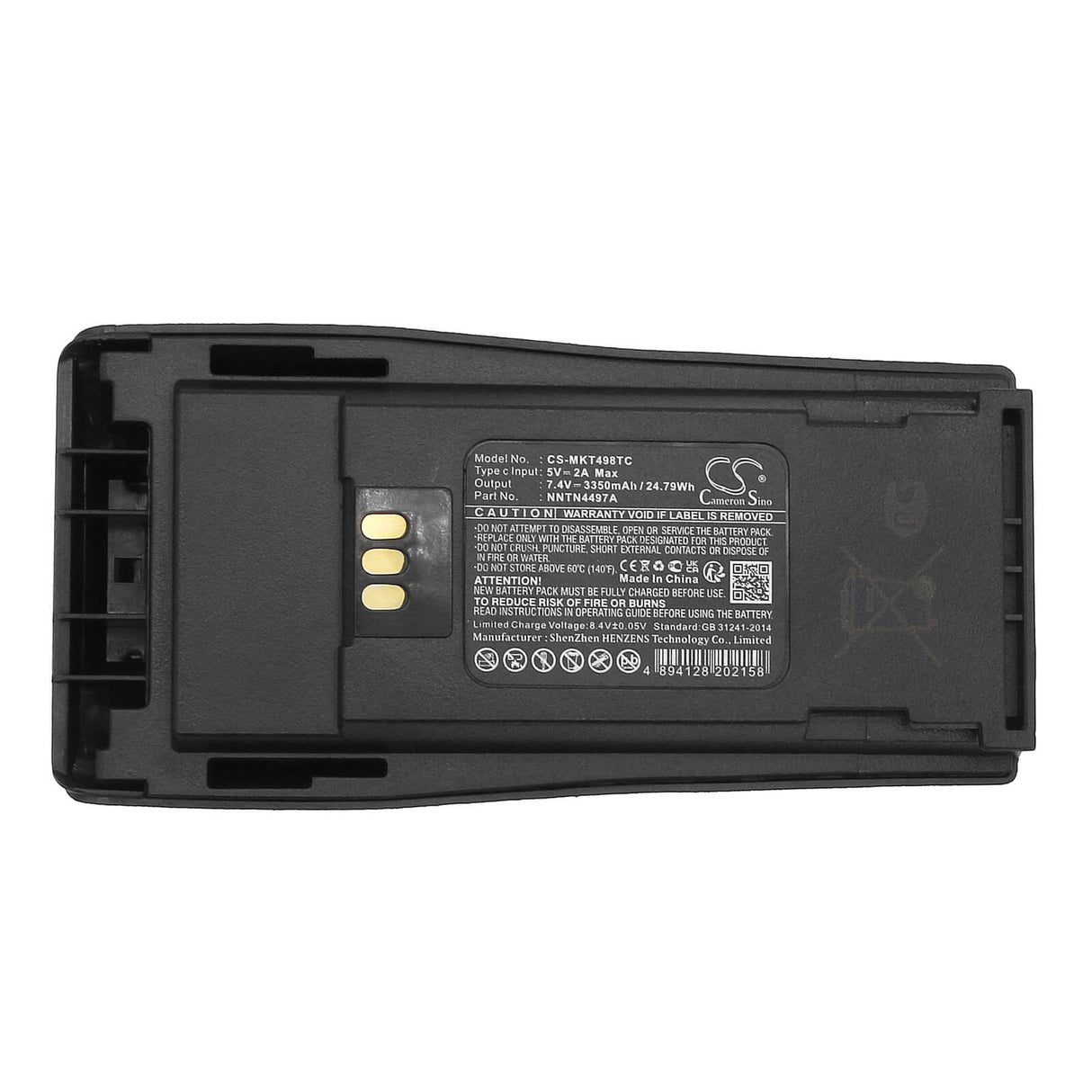 7.4V, Li-ion, 3350mAh, Battery with USB-C Charge port, fits Motorola, Cp040, Cp140, 24.79Wh Two-Way Radio Cameron Sino Technology Limited   