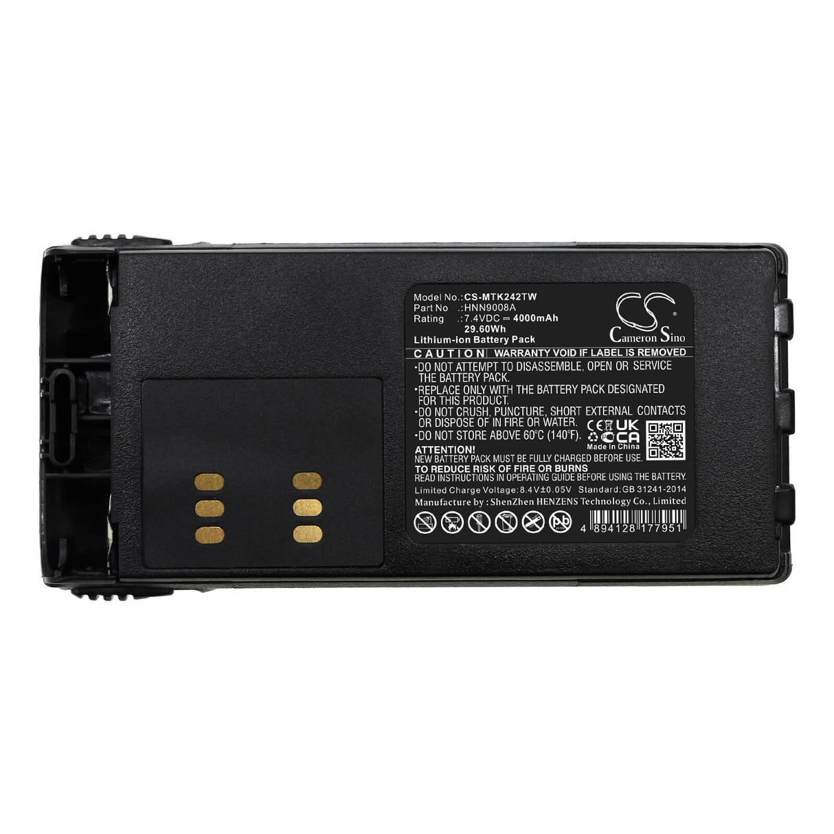 7.4v, Li-ion, 4000mah, Battery Fits Motorola, Gp1280, Gp140, 29.60wh Two-Way Radio Cameron Sino Technology Limited   