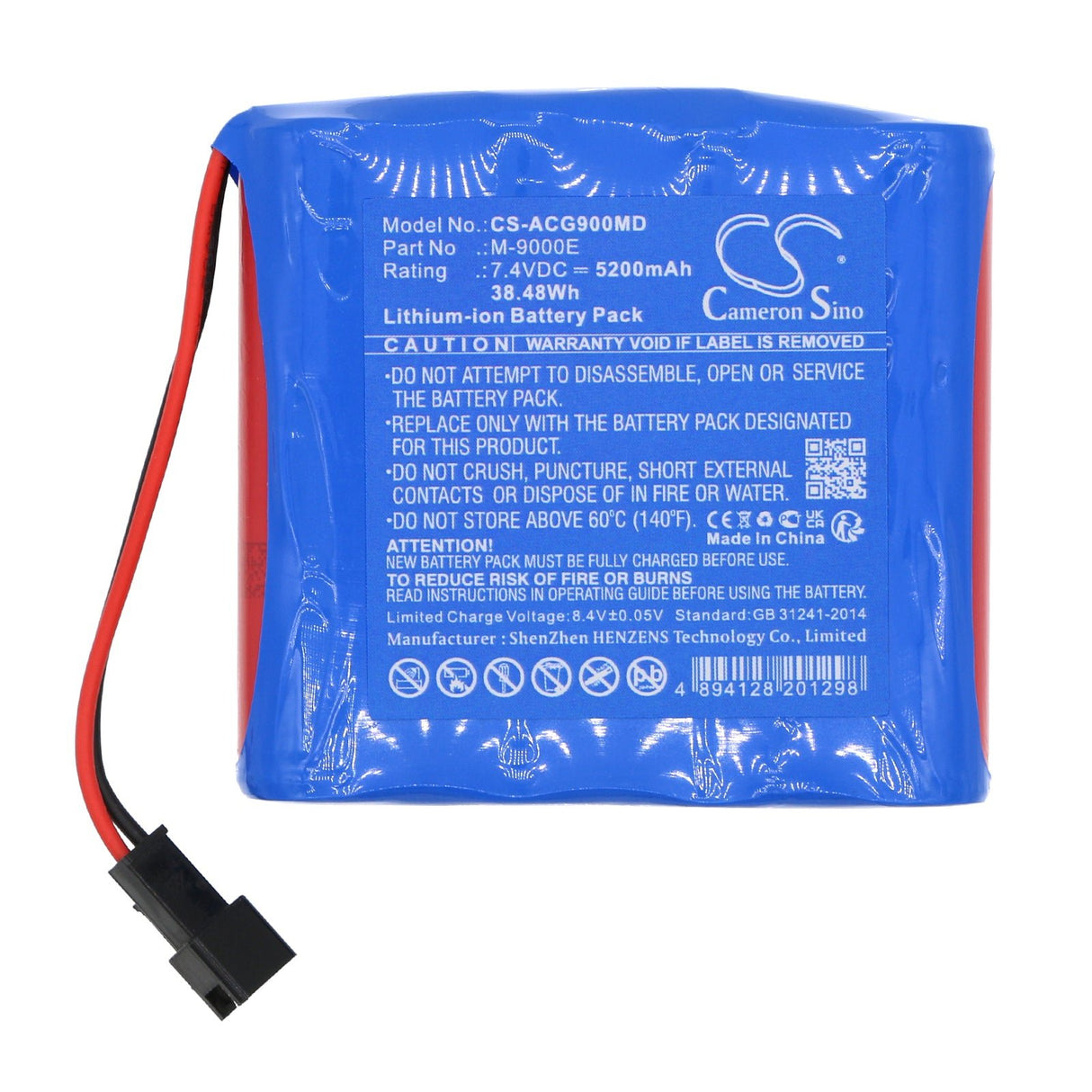 7.4V, Li-ion, 5200mAh, Battery fits Aricon, M9000e, M-9000e, 38.48Wh Medical Cameron Sino Technology Limited (Medical)   