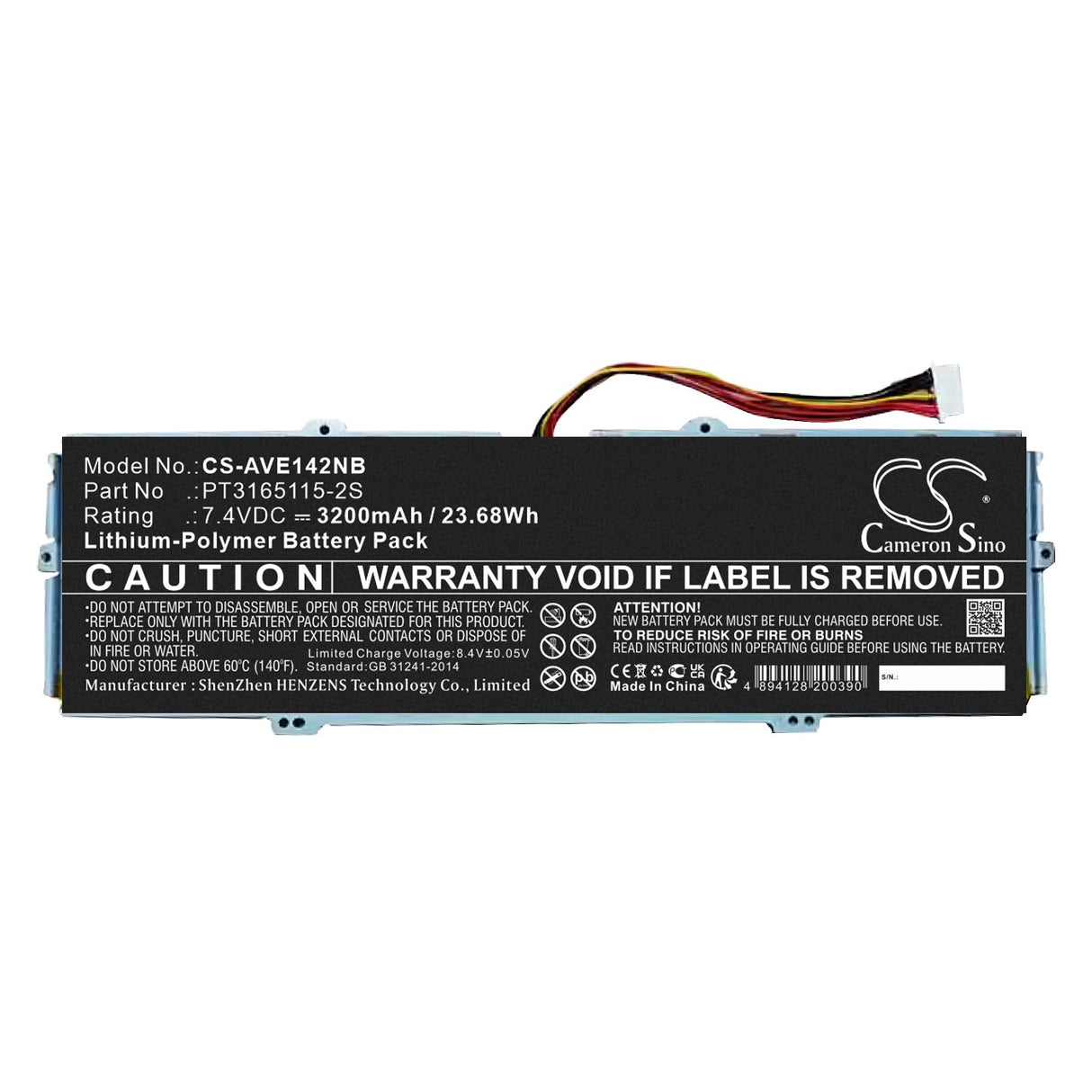 7.4V, Li-Polymer, 3200mAh, Battery fits Avita, Essential Ne14a2, 23.68Wh Notebook, Laptop Cameron Sino Technology Limited   